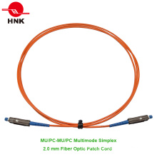 Mu / PC-Mu / PC Multimodo 62.5 Om1 Simplex 2.0mm Fibra Óptica Patch Cord